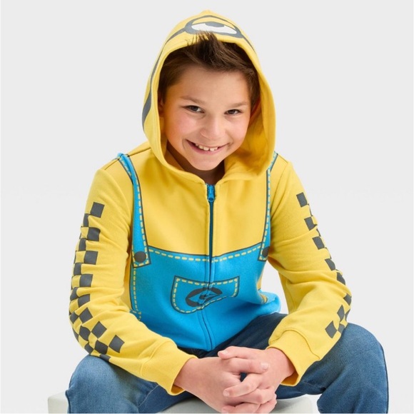 Universal Other - Boys' Minion Cosplay Zip-Up
Sweatshirt - Light Blue/Yellow S, M, Y